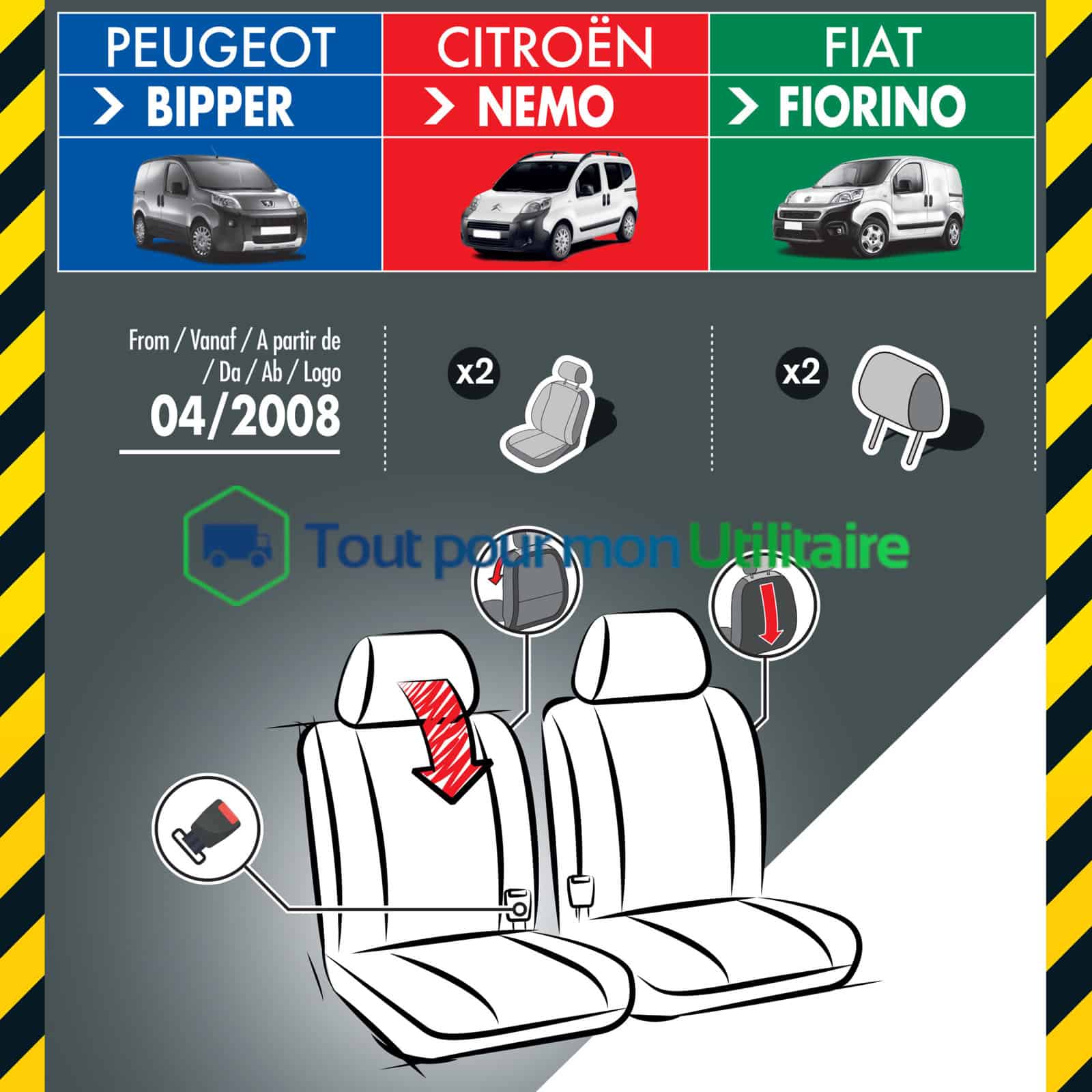 Housse de siège auto sur mesure Peugeot 2008 modèle 2022
