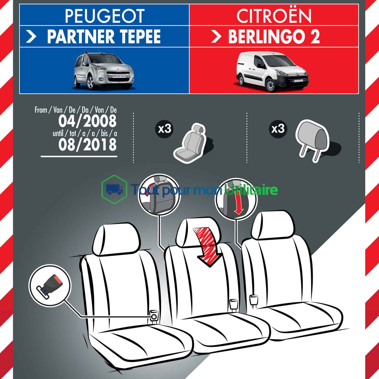 Bâche Voiture pour Peugeot Bipper Box (2008-Present),Housse de